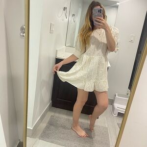 NWT Aritzia Oregon’s Dress Coconut Beige White Size XS baby doll linen cotton